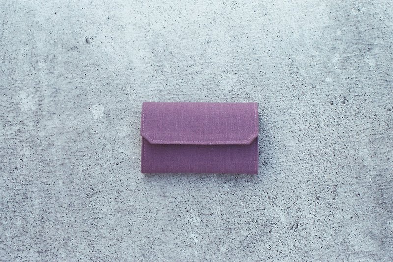 紫色 帆布可水洗紙 零錢包/卡片夾 輕量錢包純素 超輕量40g 附盒 - 散紙包 - 紙 紫色
