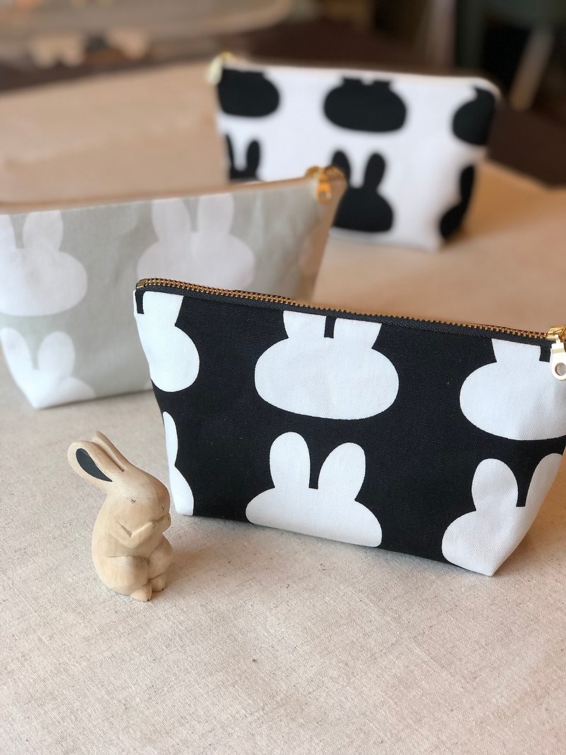 Bunny silhouette zipper cosmetic bag