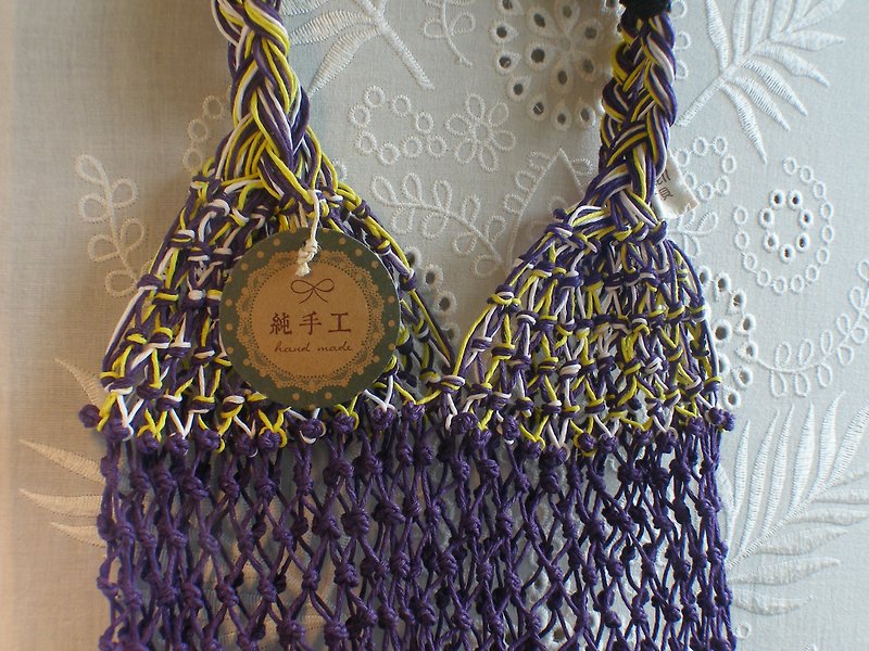Hand-woven (large environmental sacks) / mysterious purple series / thermos bottle / wine bag / drink / gift - Beverage Holders & Bags - Cotton & Hemp 