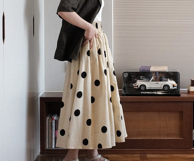 スカート 80s-90s Japanese label dot pleats skirt NSL25017(スカート) 80s COTTON VOILE DOT PRINT(PATCHWORK