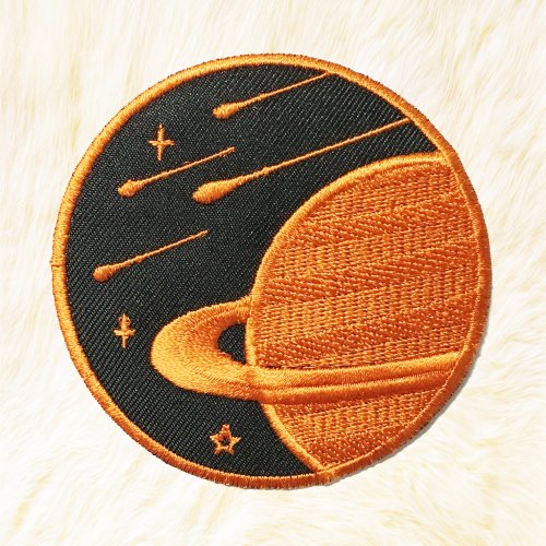 24PlanetsStudio Saturn #03 Copper color Iron on Patch Buy 3 Get 1 Free