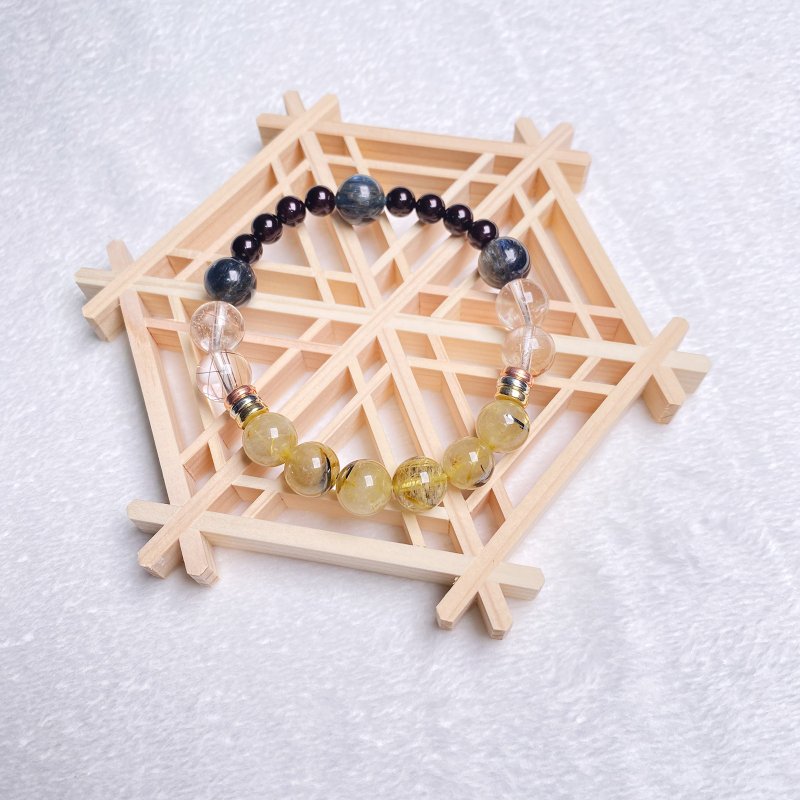 藍晶石 金運 事業上升 天然水晶 日本手作 禮物 能量石手鍊 - 手鍊/手環 - 水晶 黃色