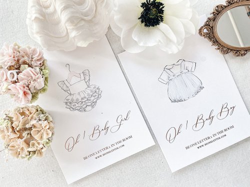 BE ONE LETTER 【BABY SHOWER】復古燙金設計百日宴卡BABY BOY BABY GIRL