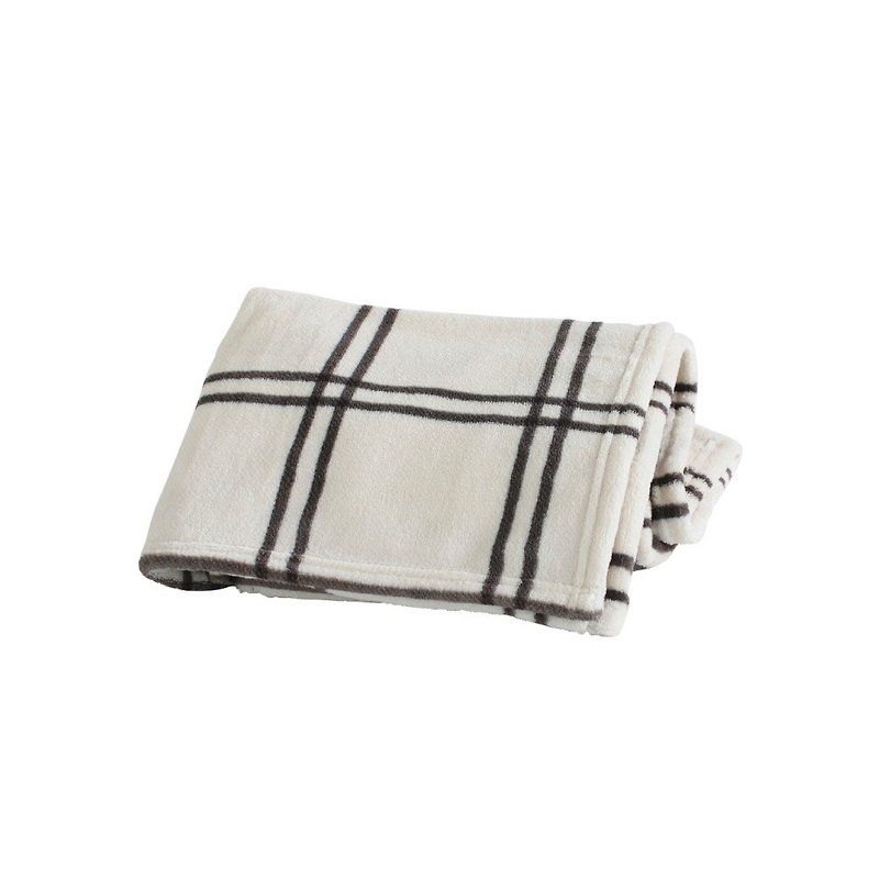 [SPICE] Soft blanket imported from Japan (large) - beige coffee lines - Blankets & Throws - Polyester White