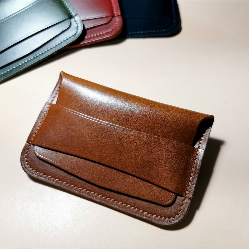 Coin Pouch Oil Pull Up Leather (Tan) - 零錢包/小錢包 - 真皮 咖啡色