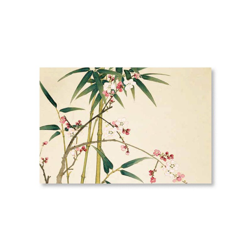 【 Postcard 】 Shen Zhenlin - Flower God of December: Red Plum Blossoms and Green Bamboo - Cards & Postcards - Paper Khaki
