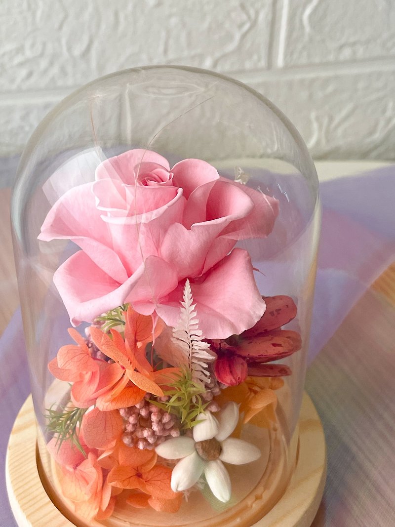 Glass flower cup/glass flower gift - Dried Flowers & Bouquets - Glass Pink