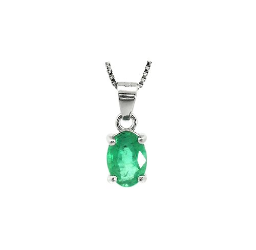 安的珠寶 AND Jewel AND 祖母綠 綠色 橢圓 5*7mm 墜子 經典系列 Oval P 天然寶石 珠