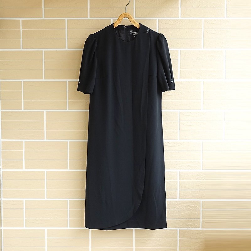 │Slowly │ classic black - ancient Japanese dress │ vintage. Retro. - ชุดเดรส - วัสดุอื่นๆ สีดำ