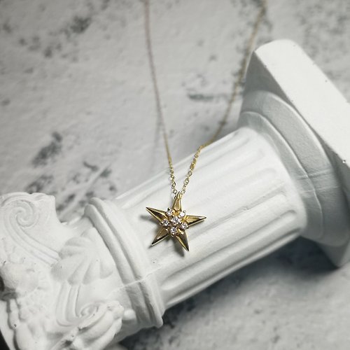 terra's gift 18k金 鑽石 星星設計 項鍊