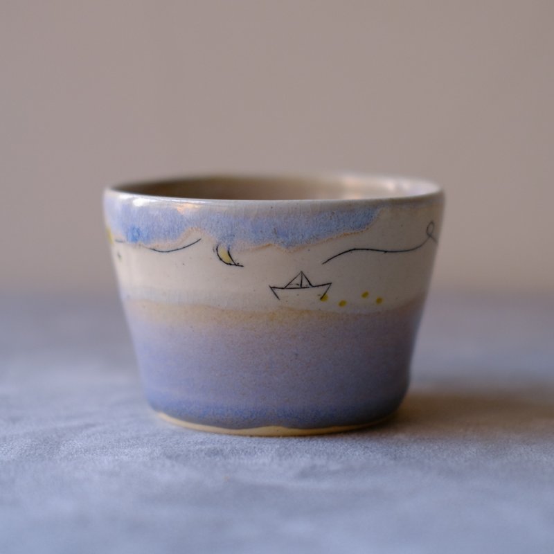 Suànn-Sian . 漂流小紙船茶杯 - 茶壺/茶杯/茶具 - 陶 