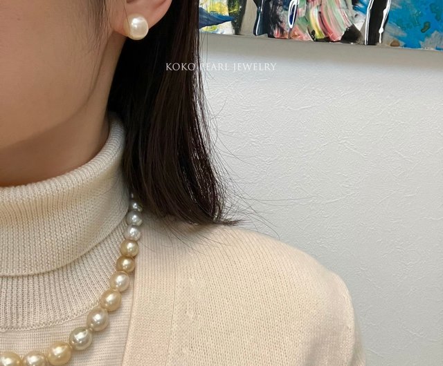 最高の品質の 南洋真珠ピアス １８K - アクセサリー