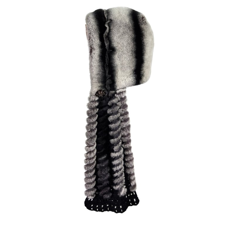 Womens Rabbit Fur Hood Winter Real Fur Hat Luxury Fur Scarf Hat - 帽子 - 羊毛 透明