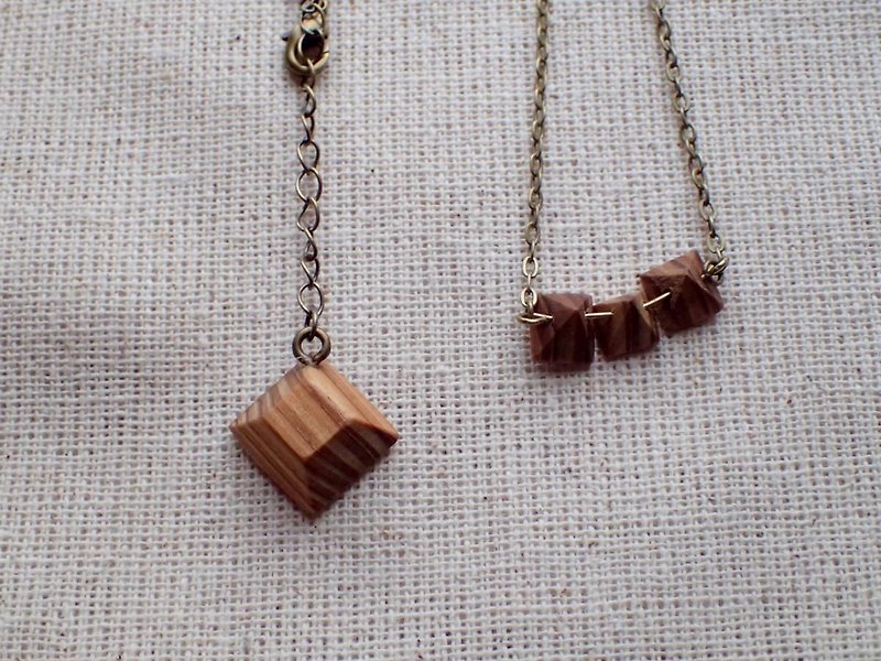 pyramid necklace - Necklaces - Wood Brown