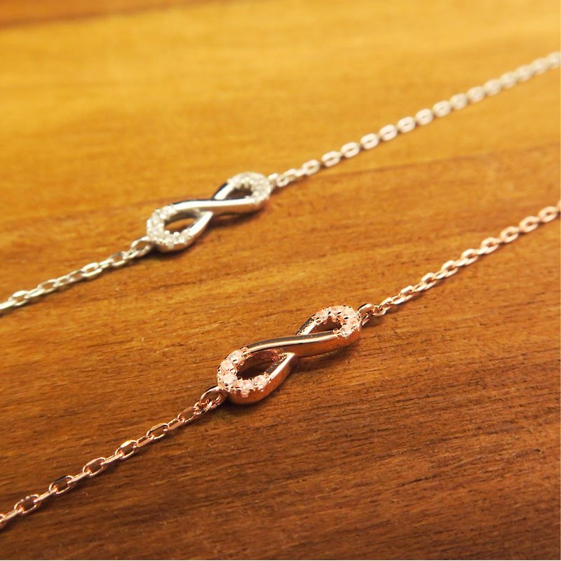 Unlimited imagination sterling silver bracelet (2 colors available - white gold / rose gold) - สร้อยข้อมือ - เงินแท้ สีส้ม
