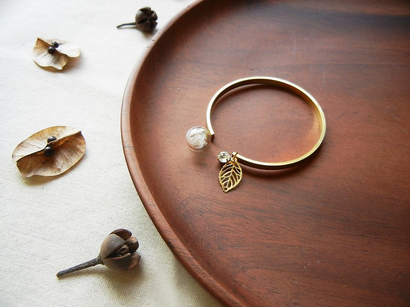 *Coupoubird*brass leaves dandelion bracelet - Bracelets - Other Metals Gold