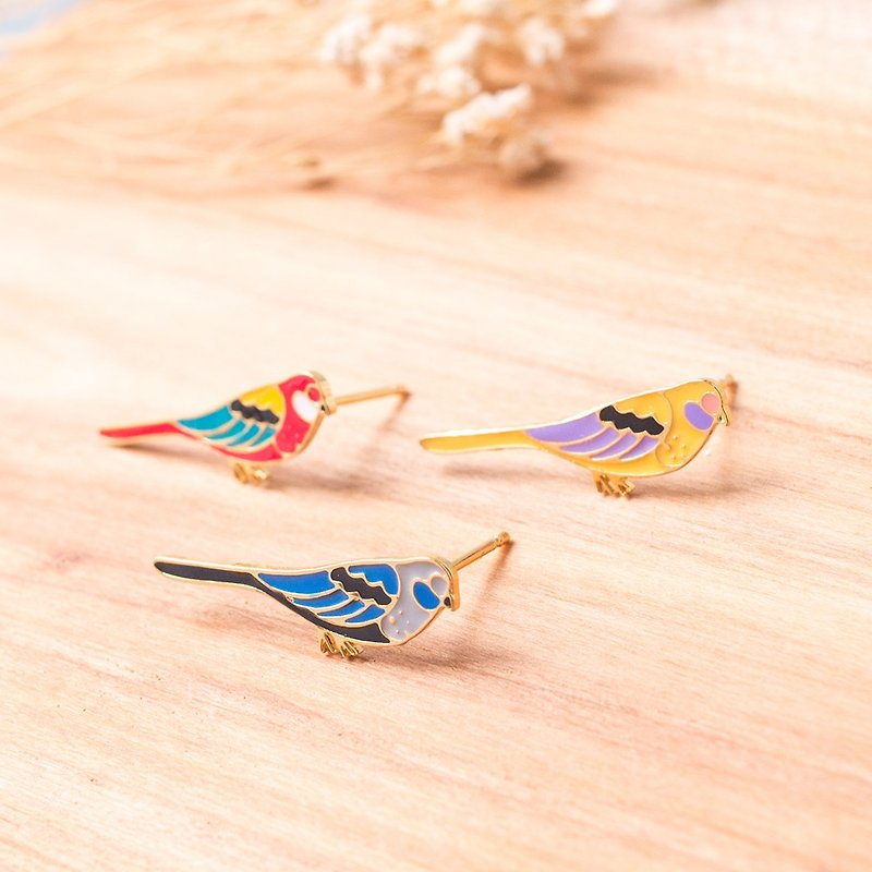 Long-tailed parrot | hand made bracelet clavicle chain - Collar Necklaces - Enamel Multicolor