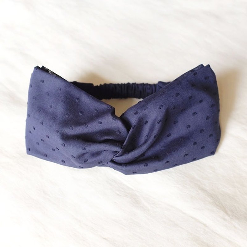 Natural wind wide ribbon. Blue Shuiyu - Hair Accessories - Cotton & Hemp 