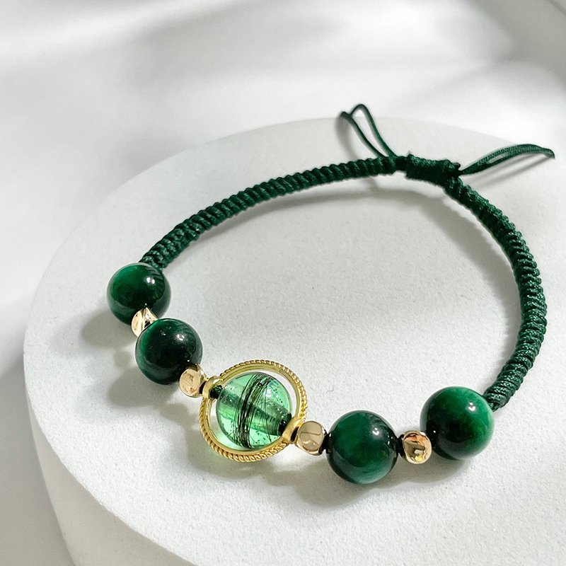 W13 胎毛紀念品 胎毛手鍊 寵物紀念品 寵物飾品 寵物毛髮手鍊 - 手鍊/手環 - 玉石 綠色