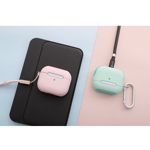 VOYAGE-CASE SHOP VOYAGE AirPods(第3代)超衝擊防摔殼-桔梗綠/櫻花粉