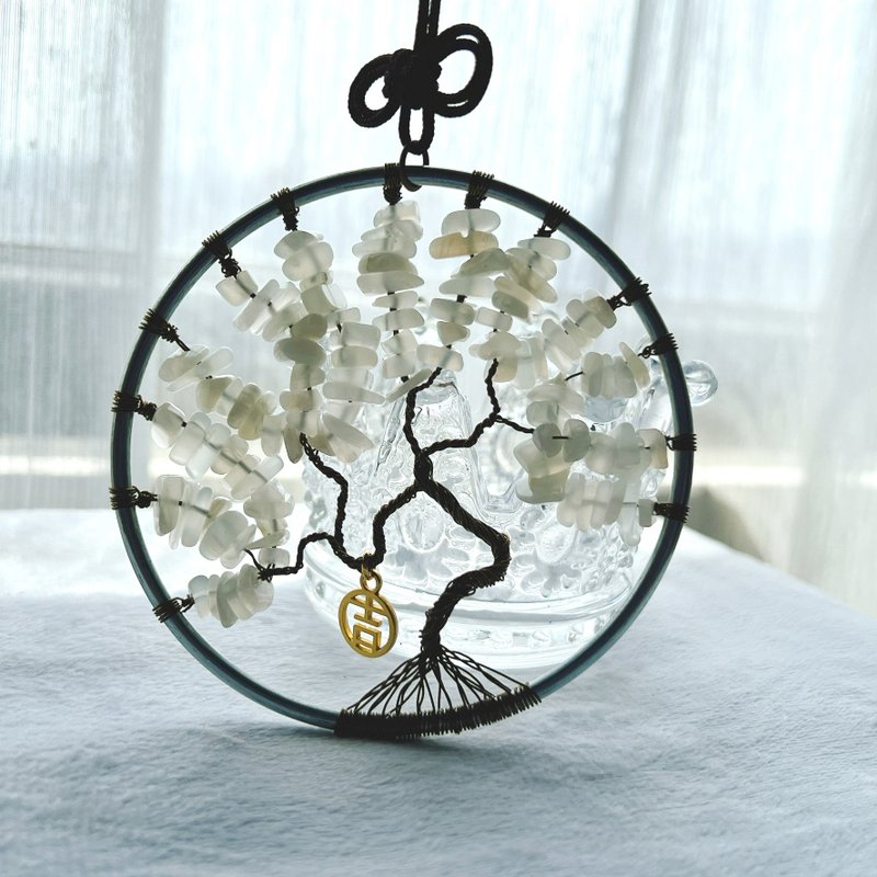 月下心願 白月光石水晶生命樹擺飾吊飾 - 其他 - 寶石 白色