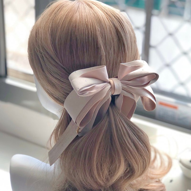 獨家款氣質燙鑽相交夾香蕉夾仙女夾髮夾-淺杏色 - 髮夾/髮圈 - 其他材質 黃色