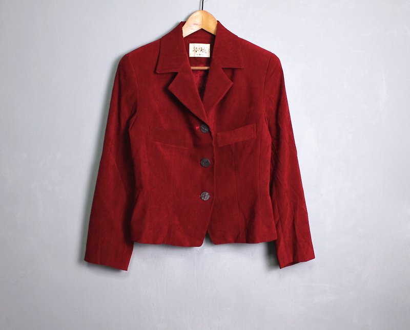FOAK vintage ladies red double pocket blazer - Women's Casual & Functional Jackets - Other Materials 