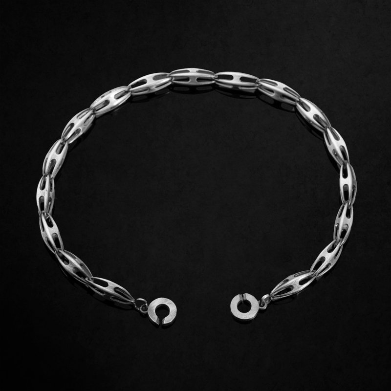The Aegean Mini - 925k Oxidized Sterling Silver Men's Bracelet - Bracelets - Sterling Silver 