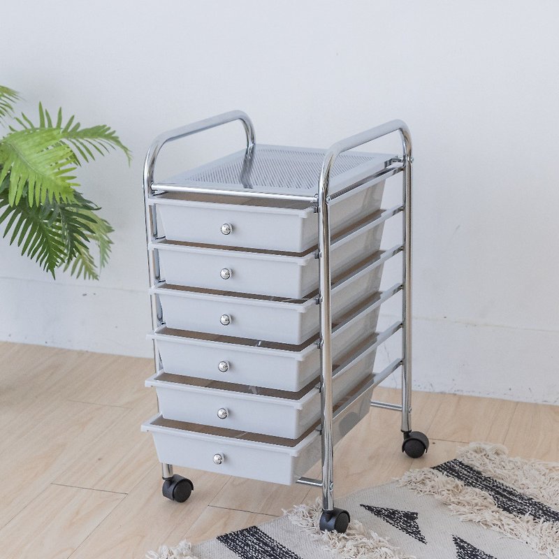 Mig hit gray Silver six-drawer storage cart drawer cart storage cart storage cart storage rack cart - Other Furniture - Other Metals 