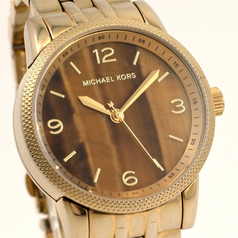 MICHAEL KORS MK-5099 ユニセックス 男性 腕時計クォーツ ゴールド タイガーアイ文字盤 メタルブレスレット - 男錶/中性錶 - 不鏽鋼 金色