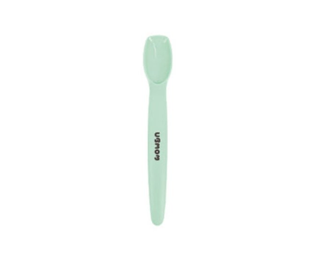 1pc Silicone Baby Feeding Spoon With Wooden Handle