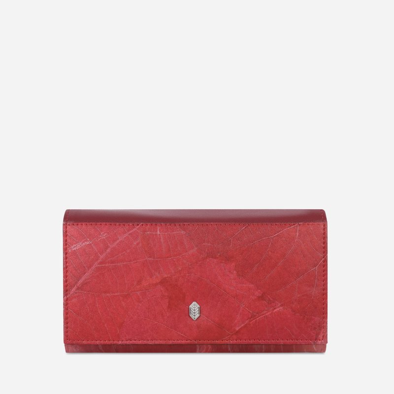 Vegan Fold-over Purse - Cherry - 皮夾/長短夾/錢包 - 顏料 紅色