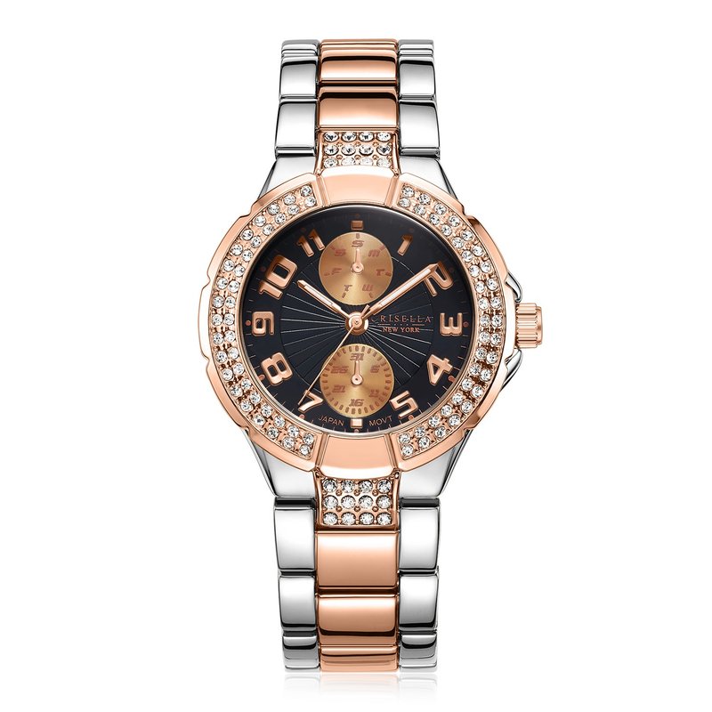 鑲水晶金屬錶帶指針石英女士腕錶 - 女錶 - 其他金屬 多色