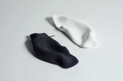 禮枝 官方授權 褶皺 折山 禪意線香香插 擺設 清水泥 侘寂美學 (4色入)