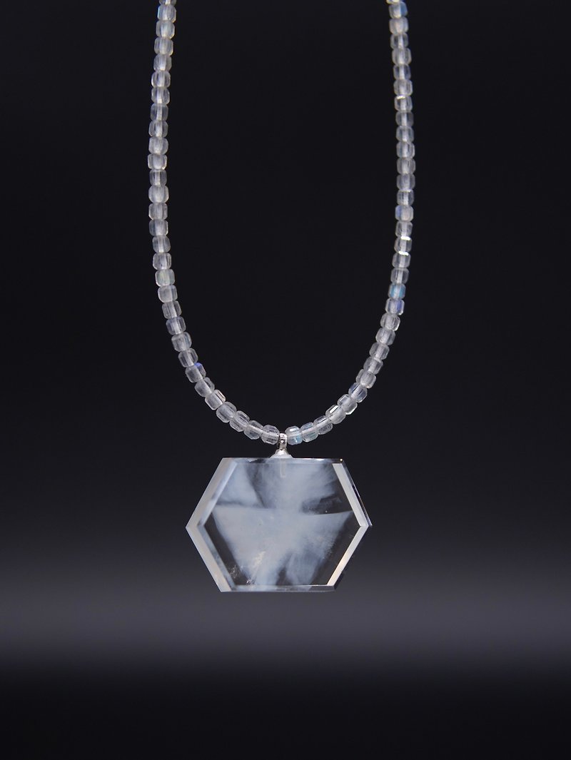 Blue Needle Crystal Stone Necklace - Necklaces - Crystal 