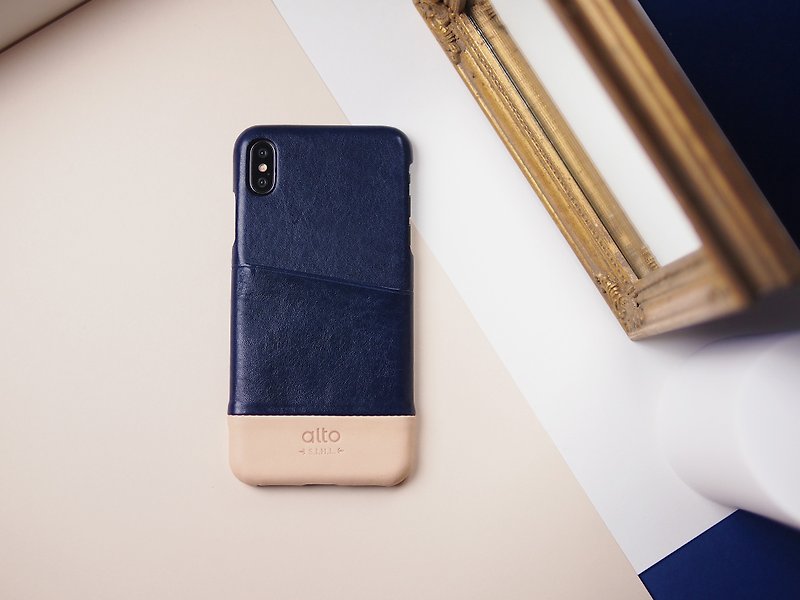 Alto iPhone Xs Max Metro Leather Case – Navy/Original - Phone Cases - Genuine Leather Blue
