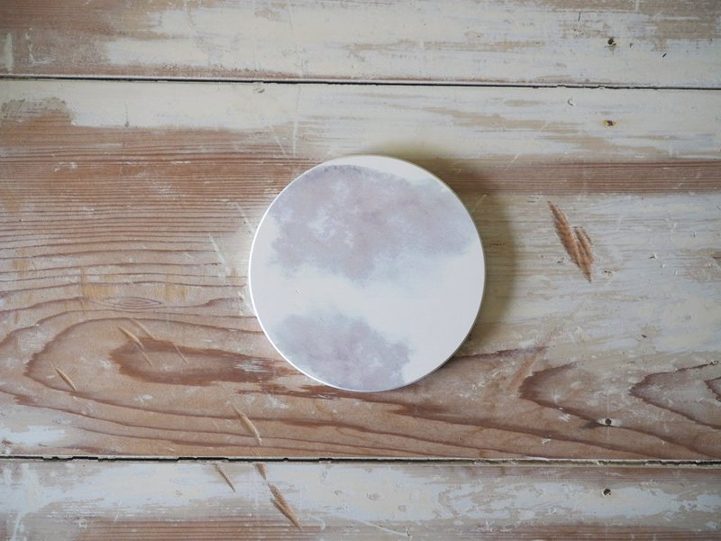 Ceramic soap pad / coaster / hand-painted transfer coaster / table mat / sky / watercolor / wedding small things / wedding / newlywed - Other - Other Materials White