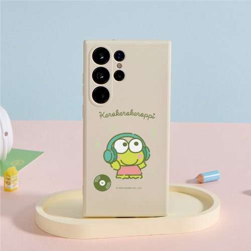 TOYSELECT 三麗鷗男團大眼蛙聽音樂純色矽膠SAMSUNG手機殼