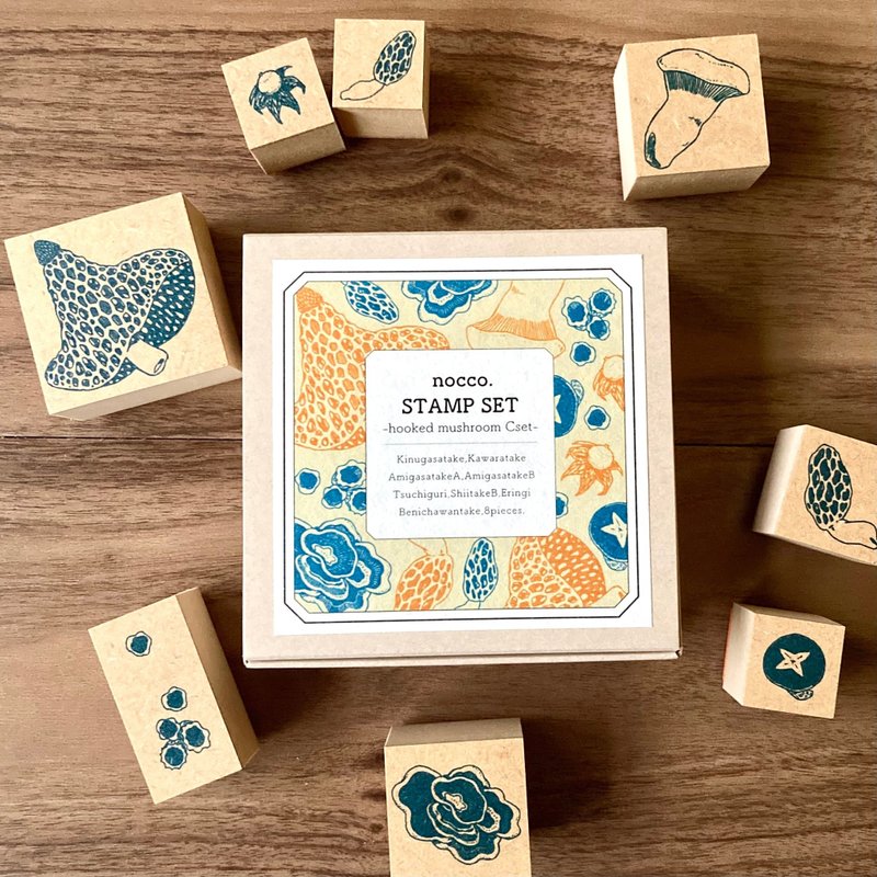 きのこスタンプCset/ stamp set/ハンコ,插图邮票,文房具,文具,ステーショナリー,紙もの - 印章/印台 - 橡膠 多色