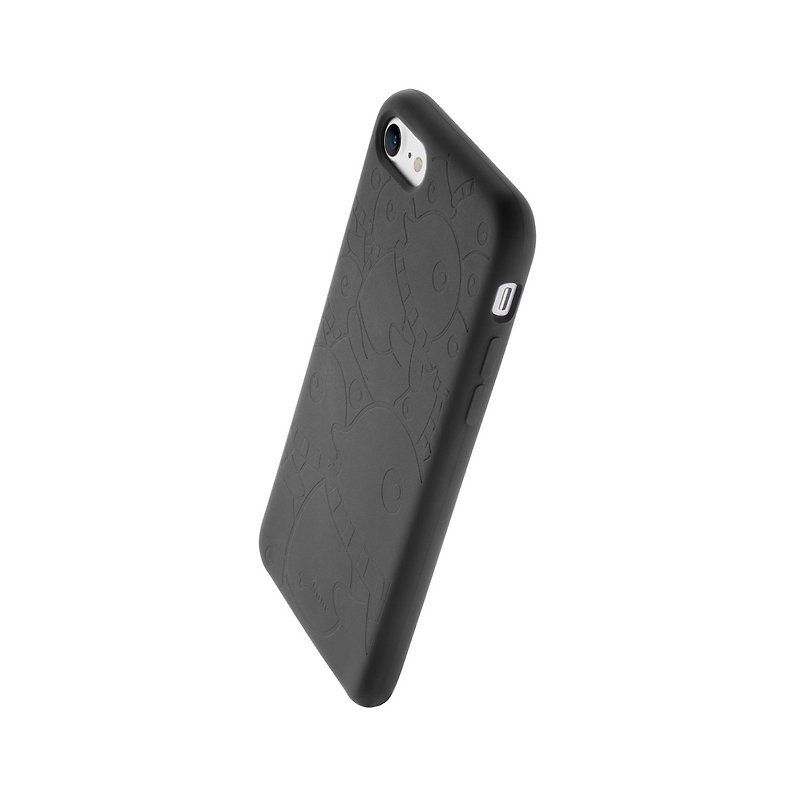 Bone / iPhone 8/7 Ultra-fiber doll back shell - Penguin (black) - เคส/ซองมือถือ - ซิลิคอน สีดำ