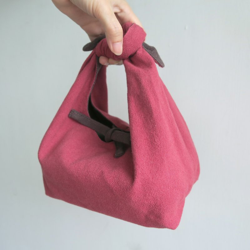 Cotton-Linen 2 way Lunch bag - อื่นๆ - ผ้าฝ้าย/ผ้าลินิน สีดำ