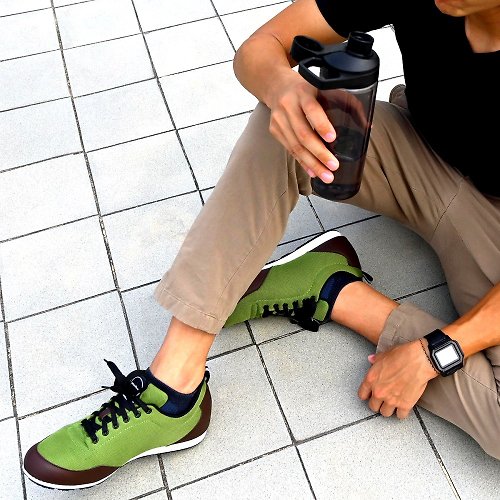 PUHU 彪琥 - 有型又好行的第一首選 MIT【透氣網布健走鞋-男款綠】休閒鞋 健步鞋 透氣 裸足般的舒適