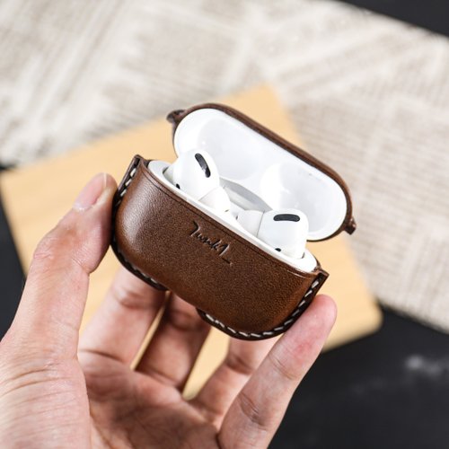 Mister手作皮件專門店 【AirPods1/2/3/4/Pro保護套/收納袋】 義大利植鞣皮 客製化刻字
