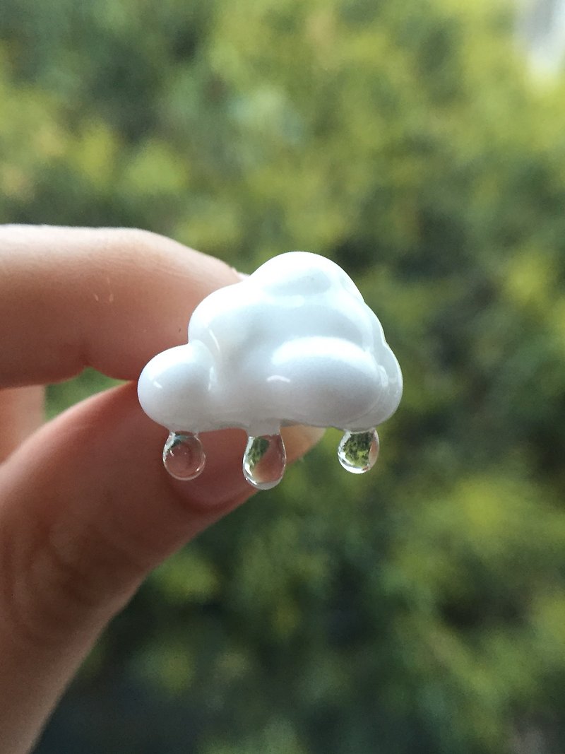  Handmade glass rain cloud earring with 925 sterling / clip on earrings 