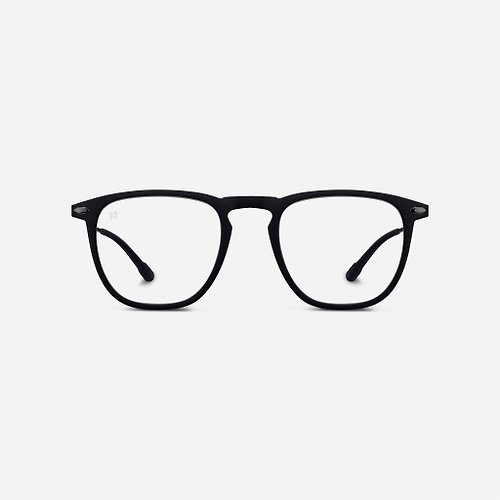 NOOZ OPTICS 法國眼鏡旗艦店 法國 Nooz 抗藍光造型平光眼鏡鏡腳便攜款(透明鏡片)-矩形-霧黑色