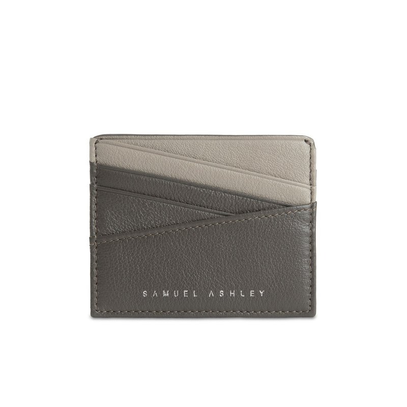 【NEW IN】Silas Cowhide Leather Card Holder - Storm Grey | Gift for Unisex - ที่เก็บนามบัตร - หนังแท้ สีเทา