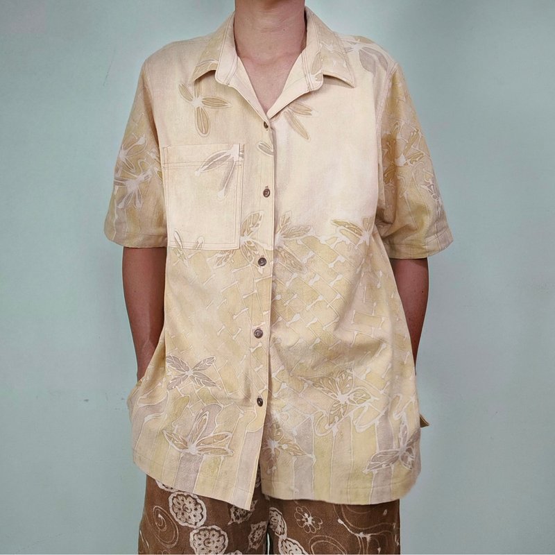 Banana sap Shirt - 男襯衫/休閒襯衫 - 棉．麻 卡其色
