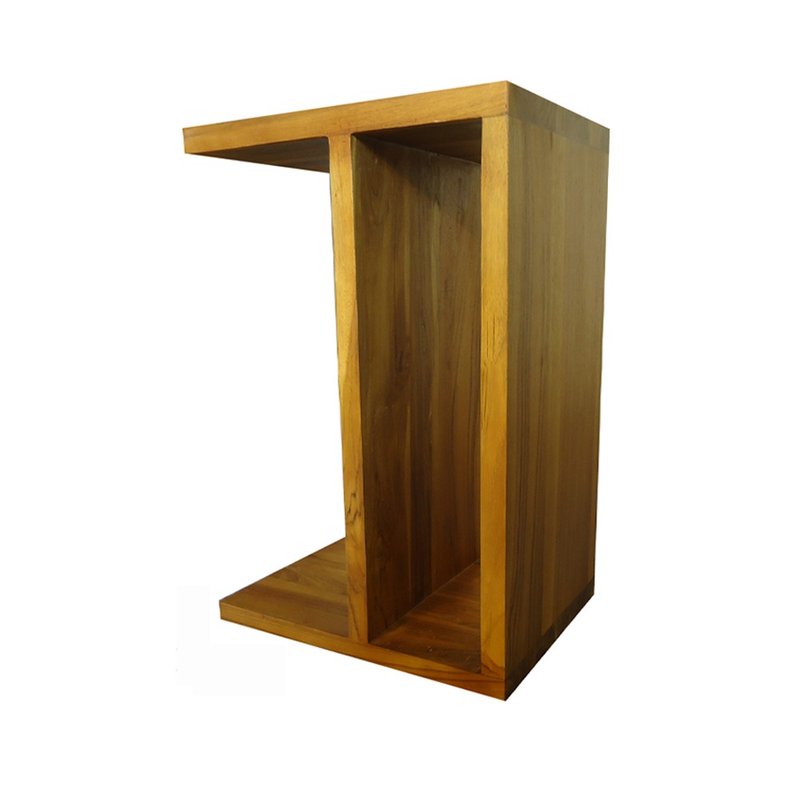 [Jidi City 100% Teak Furniture] HYSS148B Teak Simple Side Table Small Bench Bookshelf - Other Furniture - Wood Brown