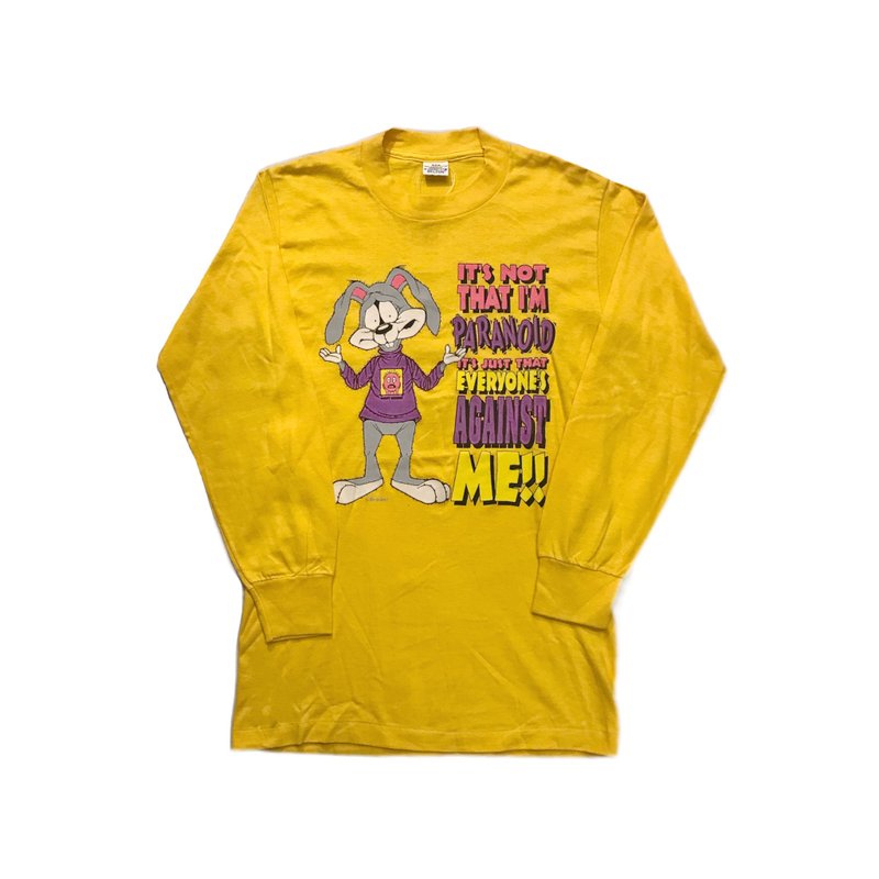 Vintage Long Sleeve T-shirt American Funny Rabbit Thin Long Sleeve - เสื้อผู้หญิง - ผ้าฝ้าย/ผ้าลินิน หลากหลายสี