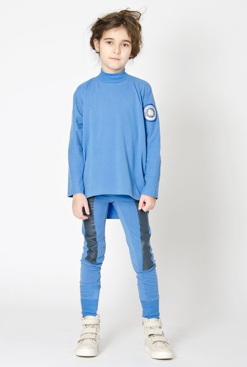 【Swedish children's clothing】Organic cotton leggings 3-8 years old blue - Pants - Cotton & Hemp 